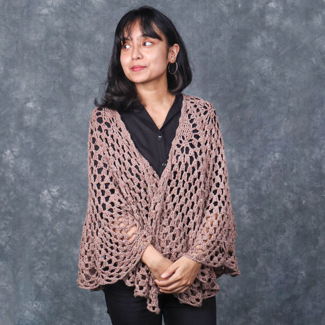 Dark Lilac Shawl Crocheting Pattern