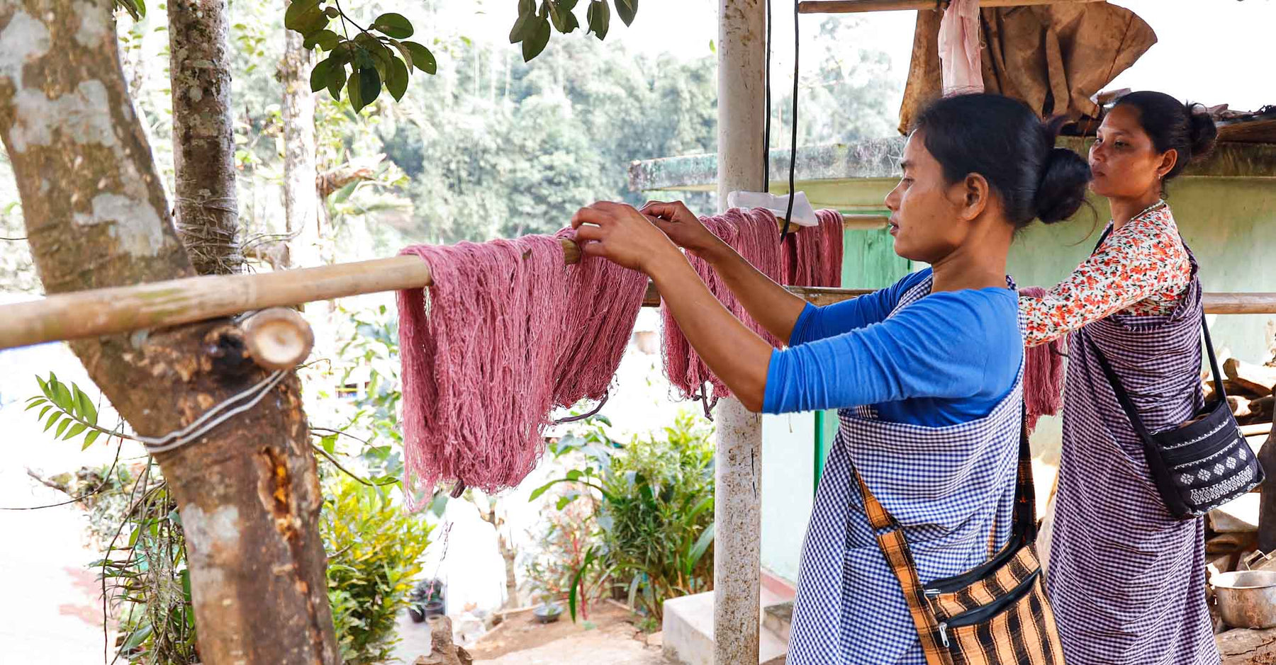 That’s why Muezart assures 100% natural Eri Silk from the pristine villages of Meghalaya. We partner with women who rear silkworms, spin yarn and dye with natural ingredients. 