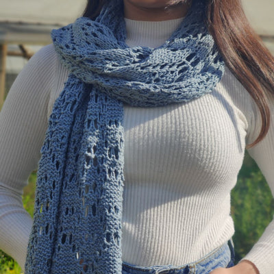 Airy Eri Echoes Knitted Wrap - Knitting Pattern