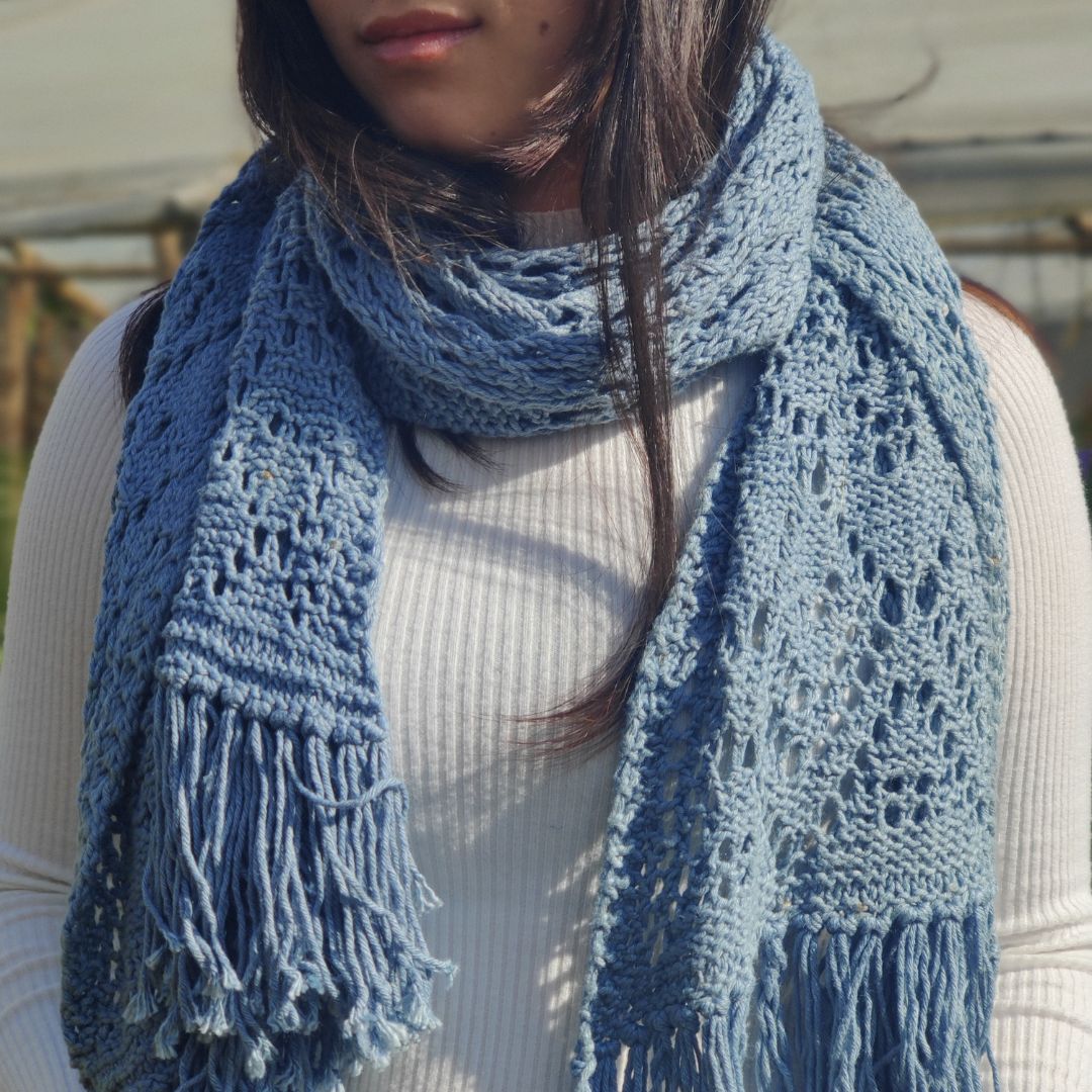 Airy Eri Echoes Knitted Wrap - Knitting Pattern