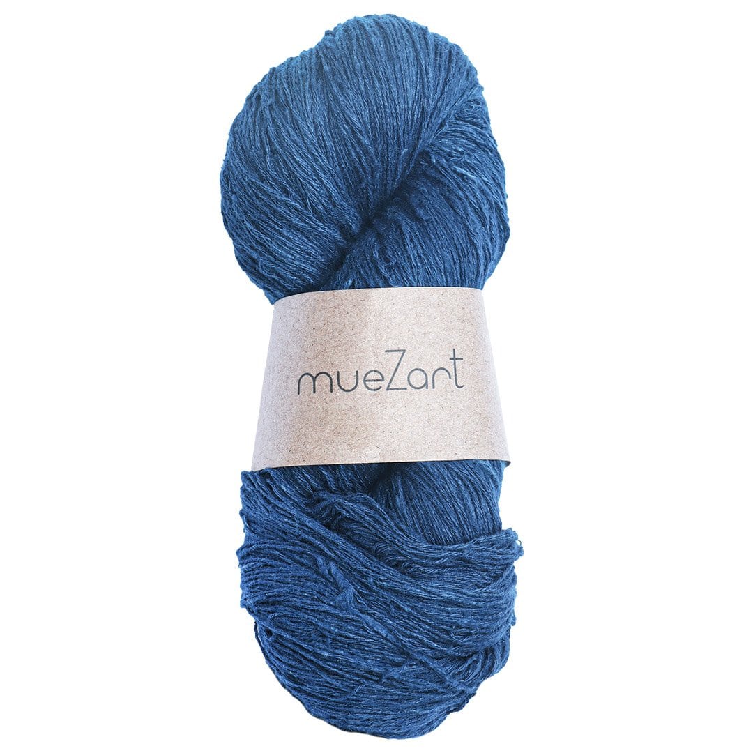 Blue Colour Natural Eri Silk Yarn - Best Silk Yarn For Crochet - Best Silk Yarn For Knitting