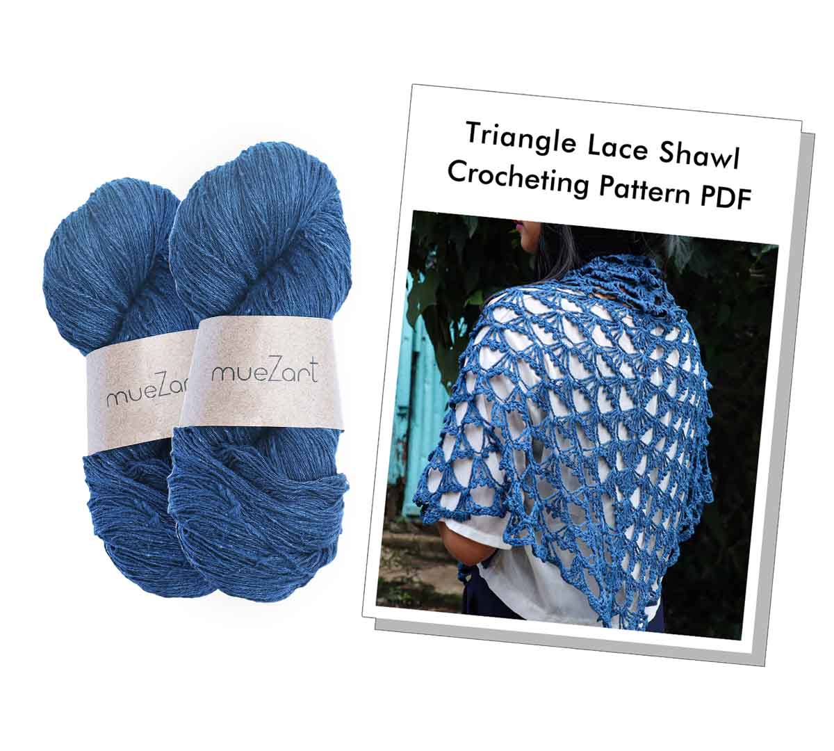 Triangle Lace Eri Silk Shawl For Ladies - Crochet Kit
