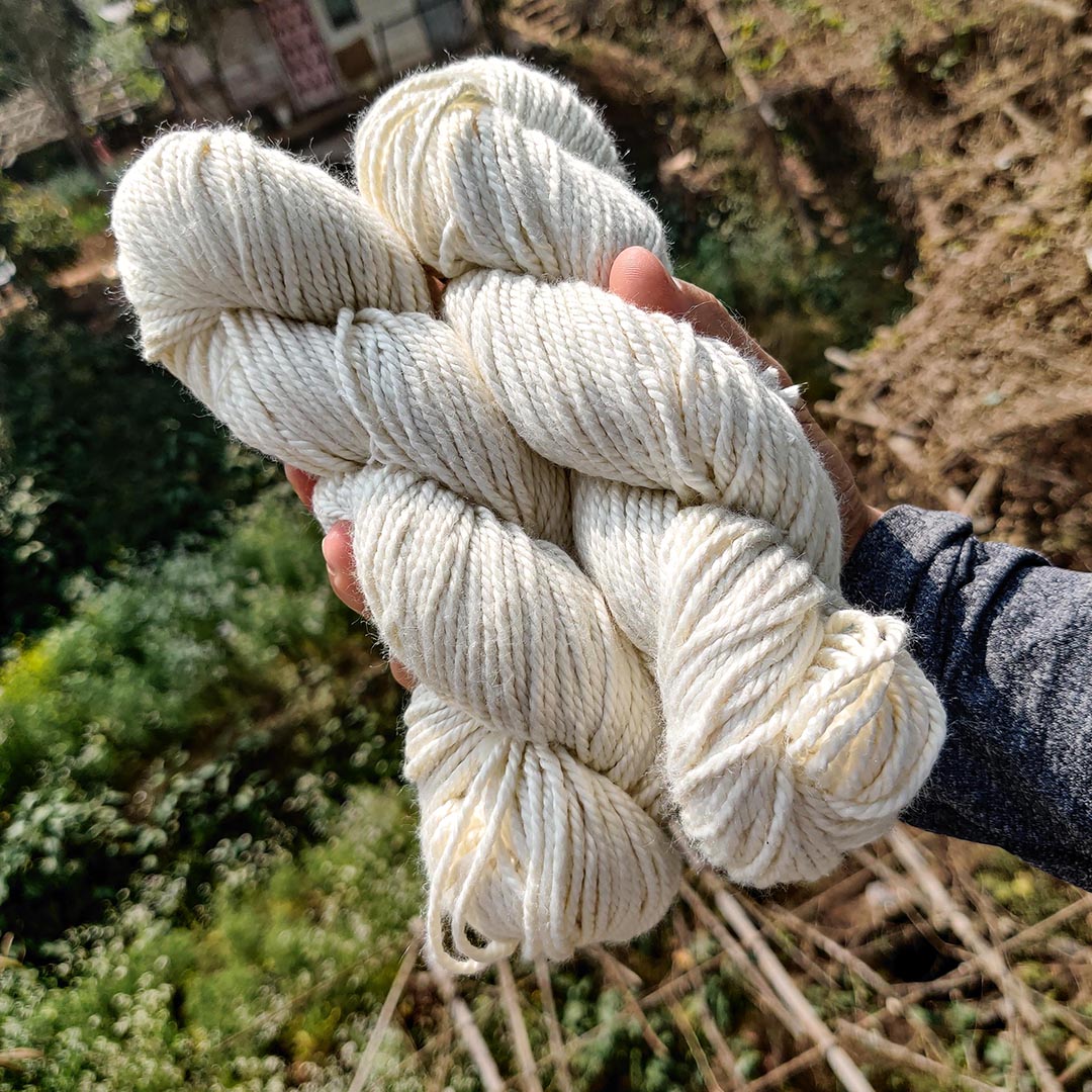 Eri Silk Undyed Yarn 3/3 | DK| 100g - Muezart India