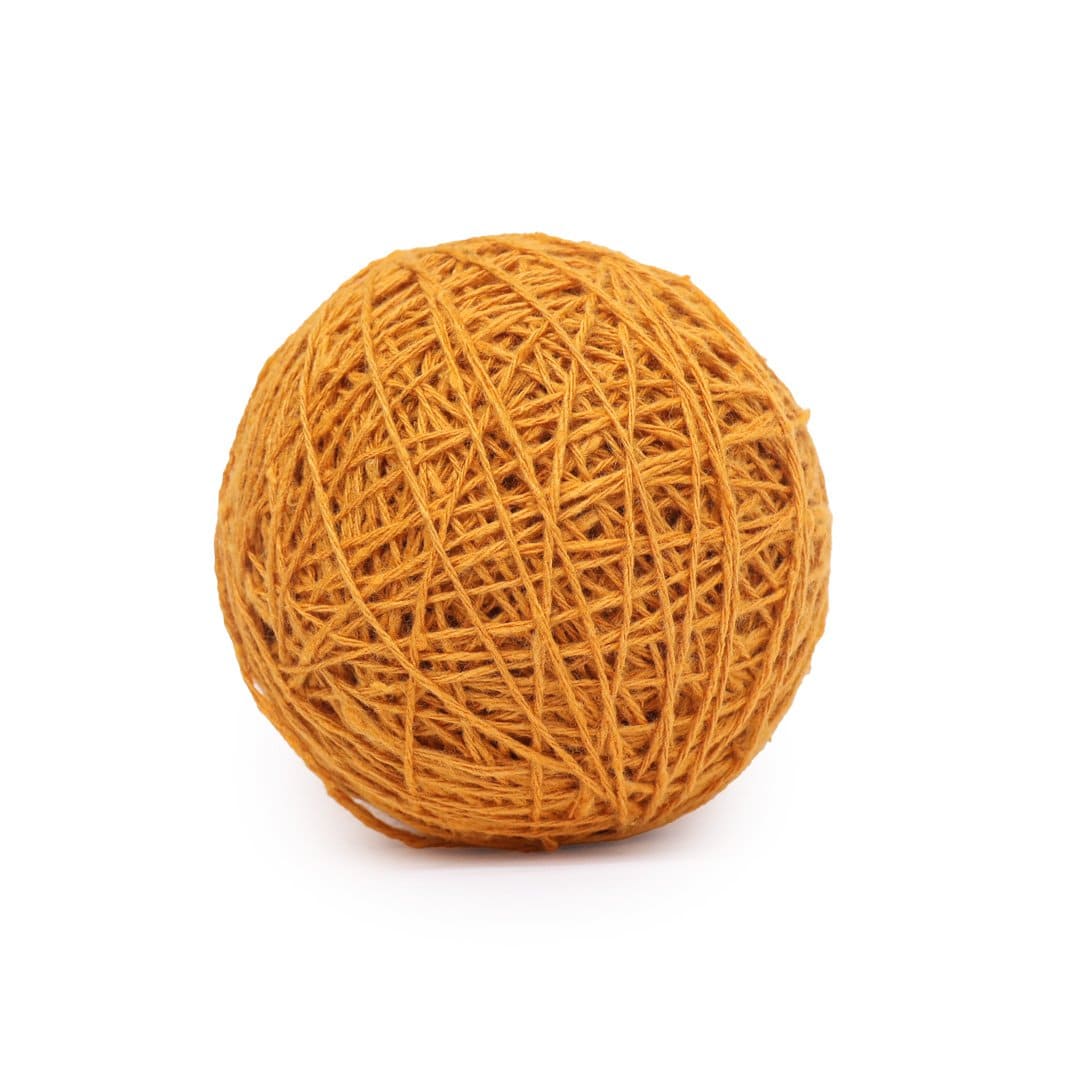 Eri Silk Orange Yarn For Weaving On A Tapestry Loom -