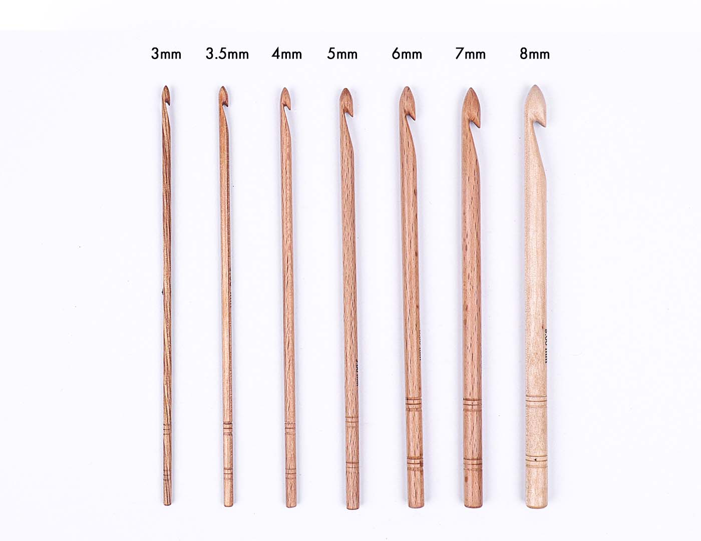 Single Ended Beechwood Crochet Hooks