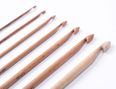 Single Ended Beechwood Crochet Hooks