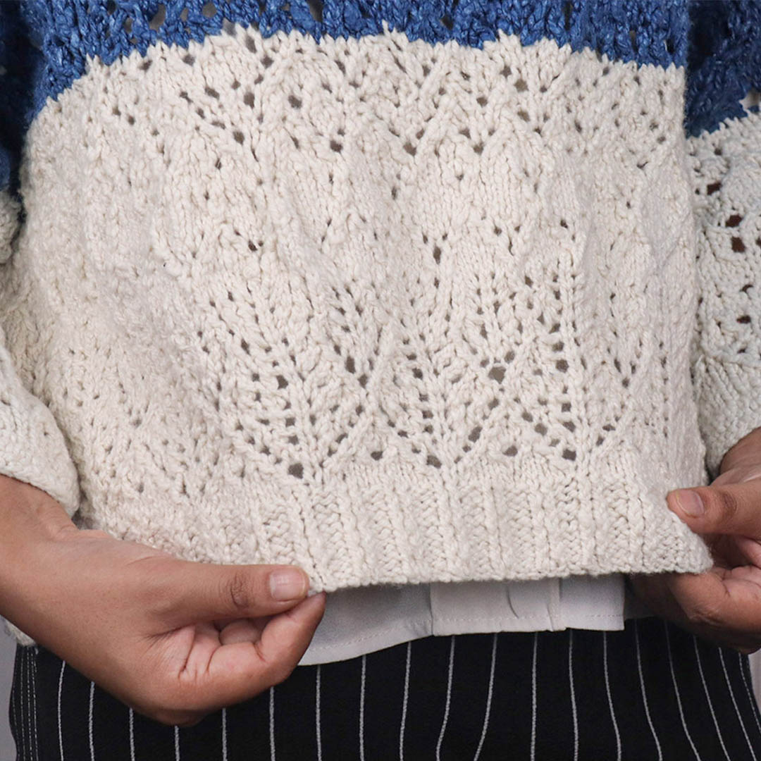A Women Cordelia Indigo Eri Silk Open Sweater - Best Silk Sweater Online For Women