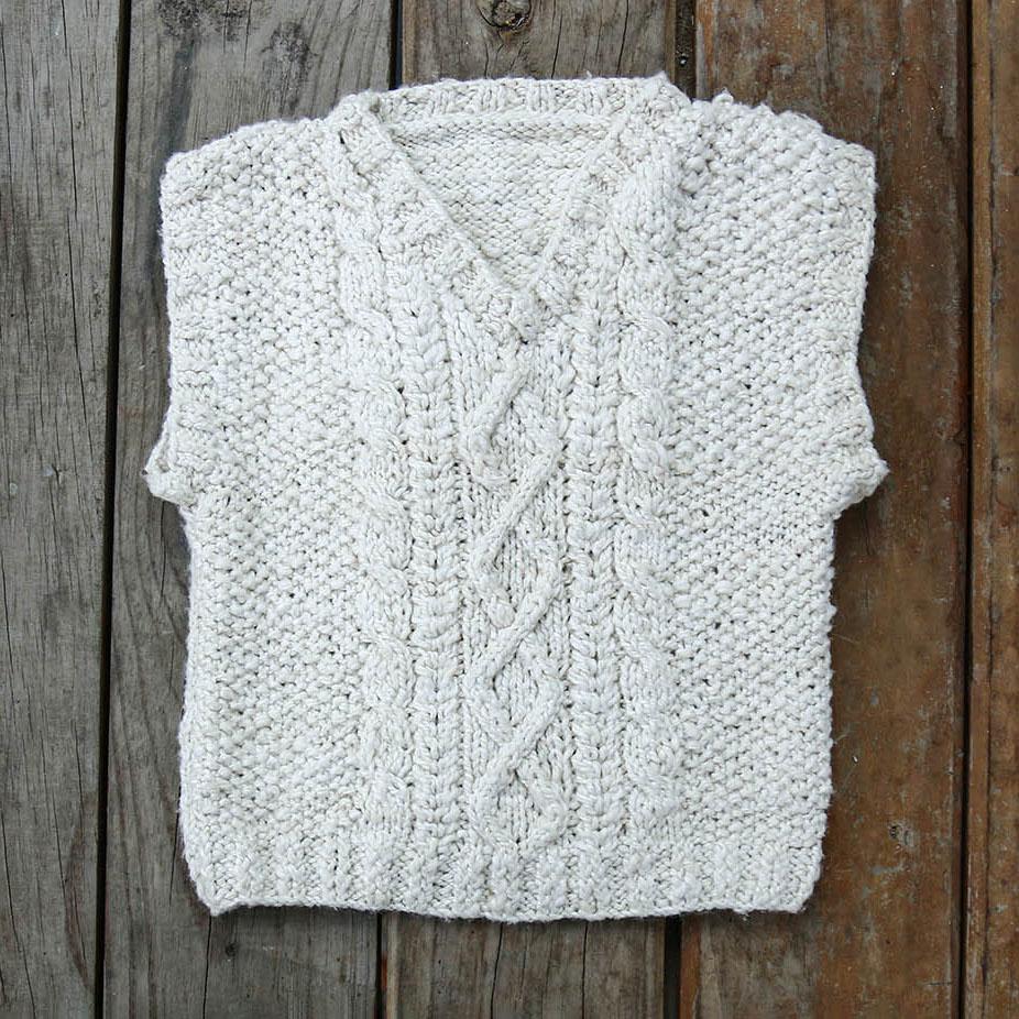 This is a Baby Eri Silk Vest Sweater - Get This Free Knitting Pattern Today