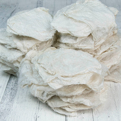 Natural Eri Silk Cocoon Cakes 200g - Muezart India - Buy Eri Silk Cocoon Cakes Online India - Silk Cocoon - Cocoon Napkins -  Eri Silkworm Cocoon - Eri Butterfly Cocoon - Eri Silk Moth -Cocoon Price -Cocoon India.