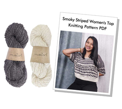 Smoky Striped Women's Eri Silk Top - Knitting Kit