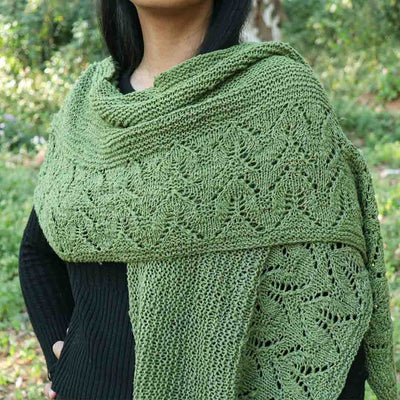 Giada Turf Green Shawl - Knitting Kit