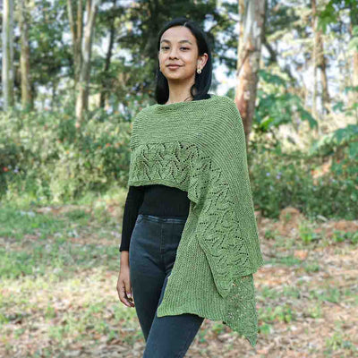 Giada Turf Green Shawl - Knitting Kit