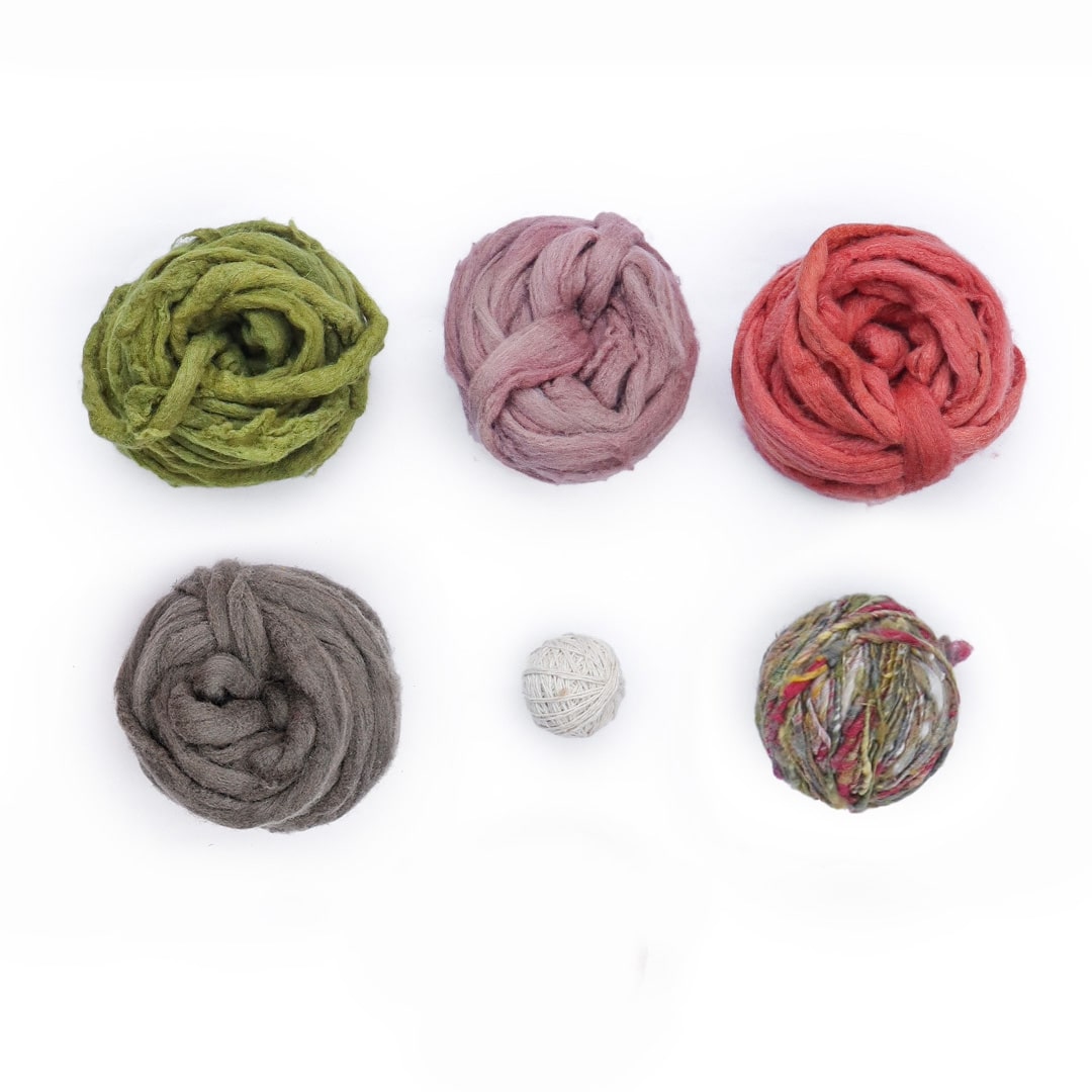 Get These Different Coours of Silk Fibers And Silk Yarn For Your Tapestry Art Projects and start weaving with muezart tapestry weaving loom