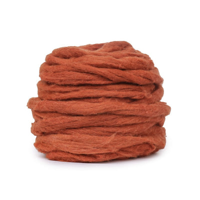 Eri Silk Orange  Dyed Fiber For Weaving On A Tapestry Loom - 