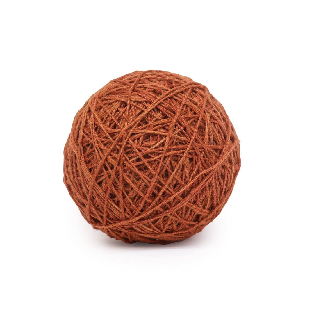 Eri Silk Orange Yarn For Weaving On A Tapestry Loom -