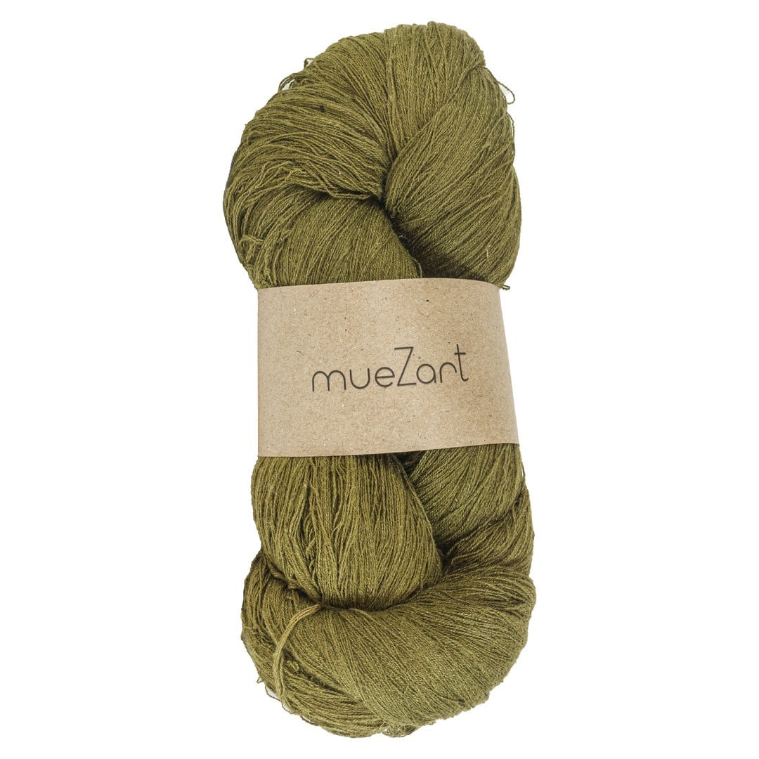 Moss Green silk weaving yarn - eri silk yarn for weaving - Muezart India