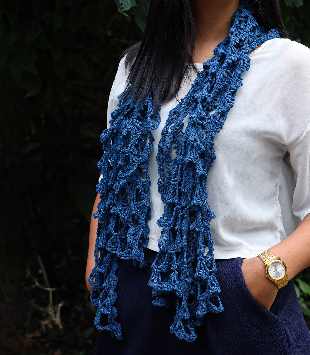This is a Triangle Laces Shawl For Ladies - Download This Crochet Pattern Today