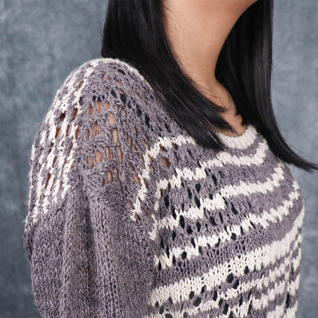 This Knitted Sweater For Women is made from Eri Silk Yarns - Get This Knitting Pattern Now From Muezart India