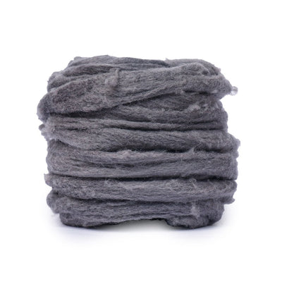 Grey Dyed FIber For Weaving On A Tapestry Loom - 