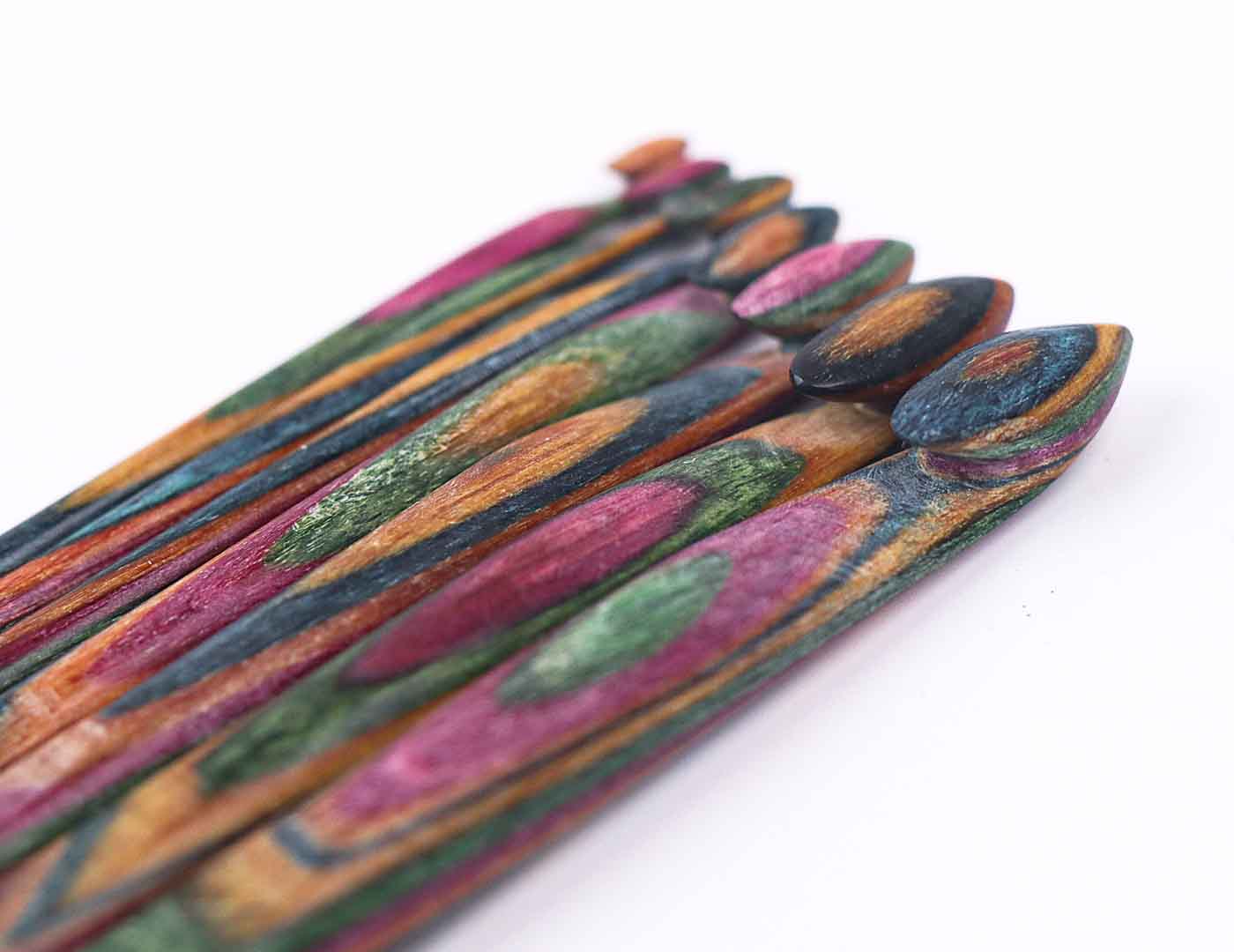 Vibrant Wood Single Ended Crochet Hooks