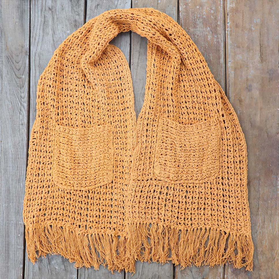 Eri Silk Crochet Pocket Shawl