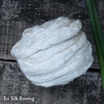 Eri Silk Roving 200g - Muezart India - Buy Eri Silk Fiber online India - Muezart India - Silk Fiber Price - Process Silk Fiber Eri Silk Fiber Top - Buy Natural Silk Fiber Online - Fiber Silk - Fiber for Yarn  - Eri Muga Silk Fiber - Eri Roving - Fiber Silk Online Price